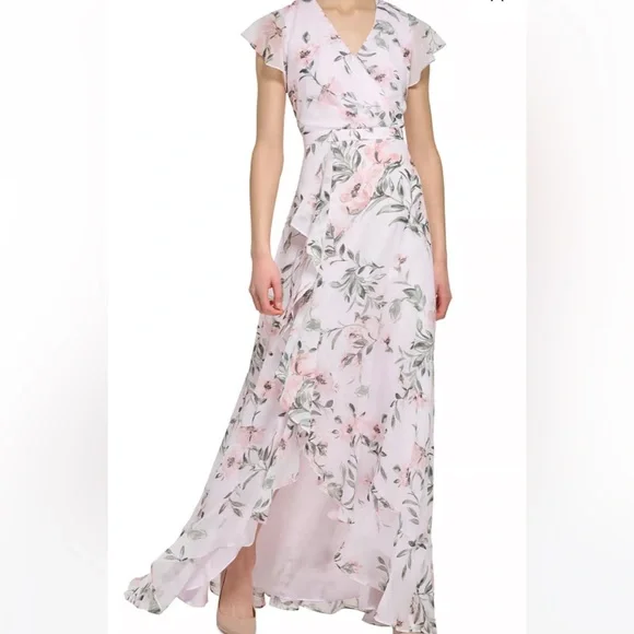 green emerald velvet dress Calvin Klein Womens Floral Print V-Neck Gown, Hibscus Multi, 10 at Amazon  Women's Clothing store main image 1